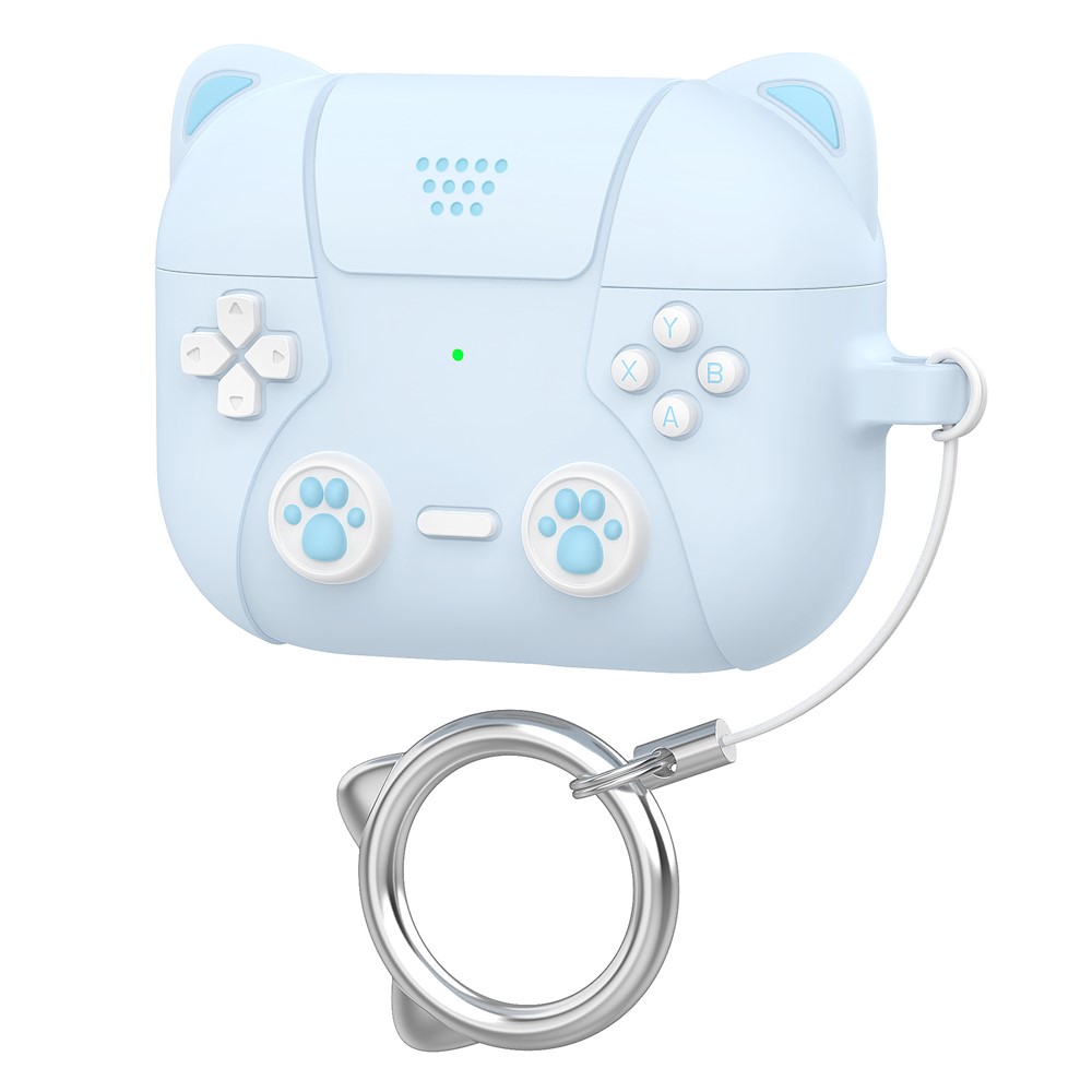  AirPods Pro 3 Skal Silikon Med Nyckelring Katt Blå