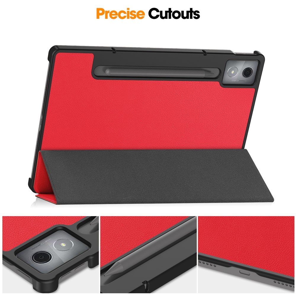  Lenovo Idea Tab Pro Fodral Tri-Fold Läder Röd