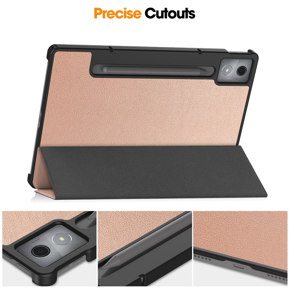  Lenovo Idea Tab Pro Fodral Tri-Fold Läder Roséguld