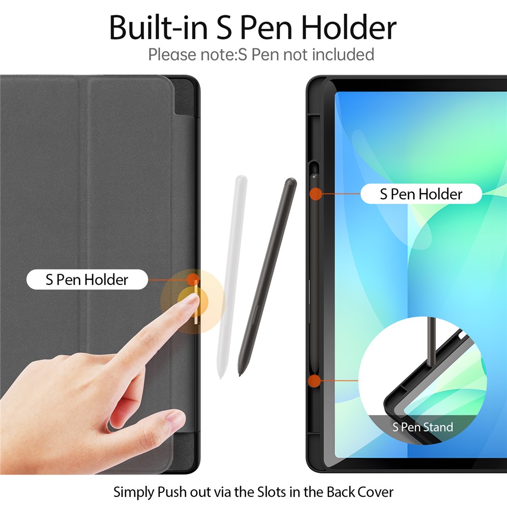 DUX DUCIS DUX DUCIS Galaxy Tab S10 FE Plus Fodral DOMO Tri-Fold Svart