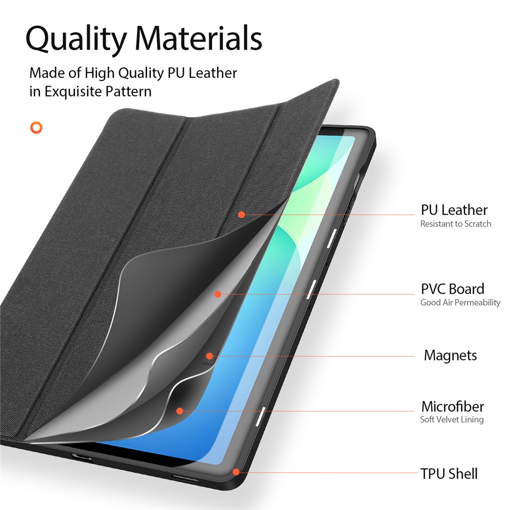 DUX DUCIS DUX DUCIS Galaxy Tab S10 FE Plus Fodral DOMO Tri-Fold Svart