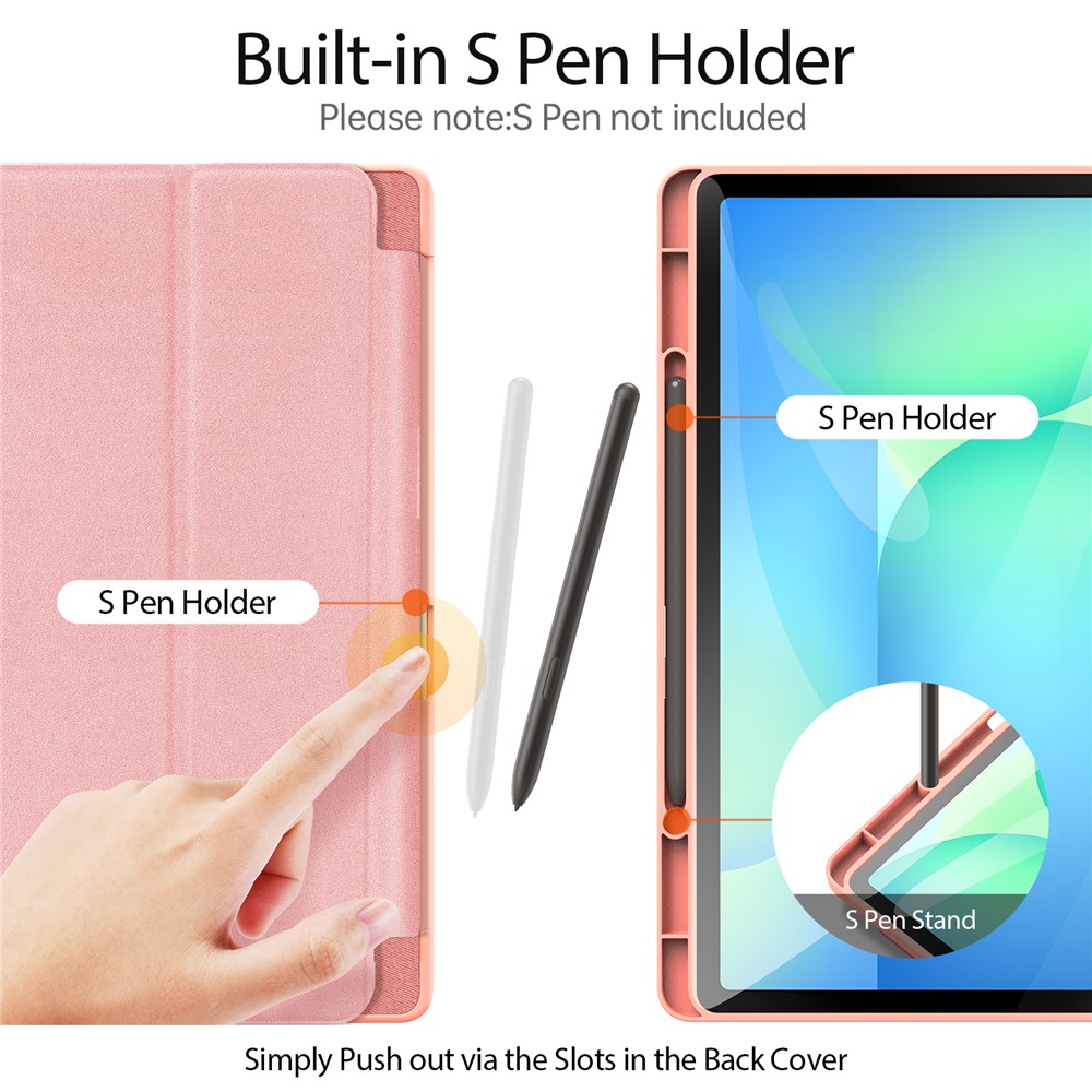 DUX DUCIS DUX DUCIS Galaxy Tab S10 FE Plus Fodral DOMO Tri-Fold Rosa