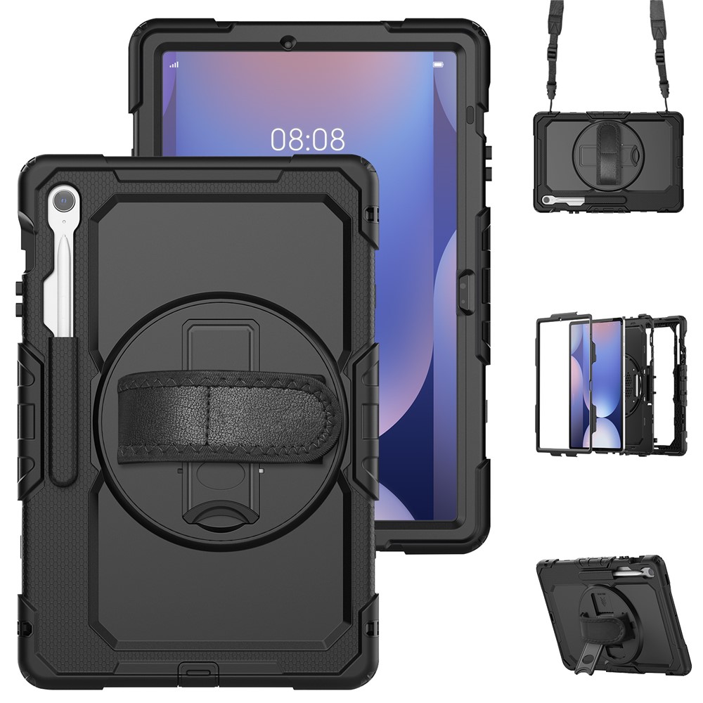  Galaxy Tab S10 FE Plus Skal 360 Shockproof Hybrid Kickstand Svart