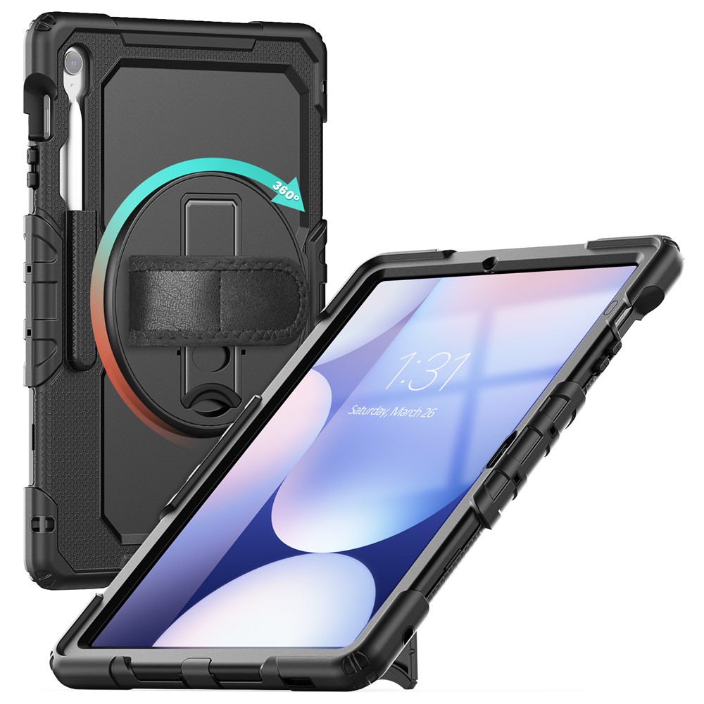  Galaxy Tab S10 FE Plus Skal 360 Shockproof Hybrid Kickstand Svart