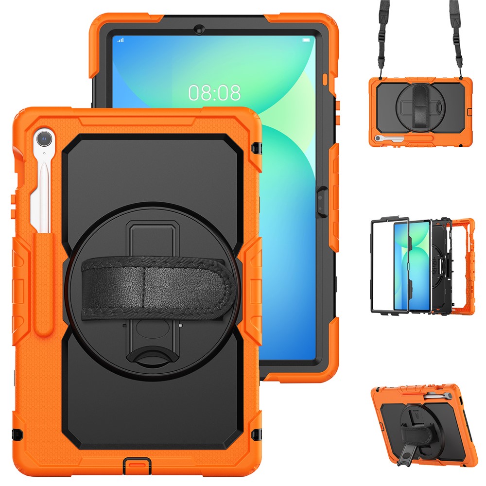  Galaxy Tab S10 FE Plus Skal 360 Shockproof Hybrid Kickstand Orange