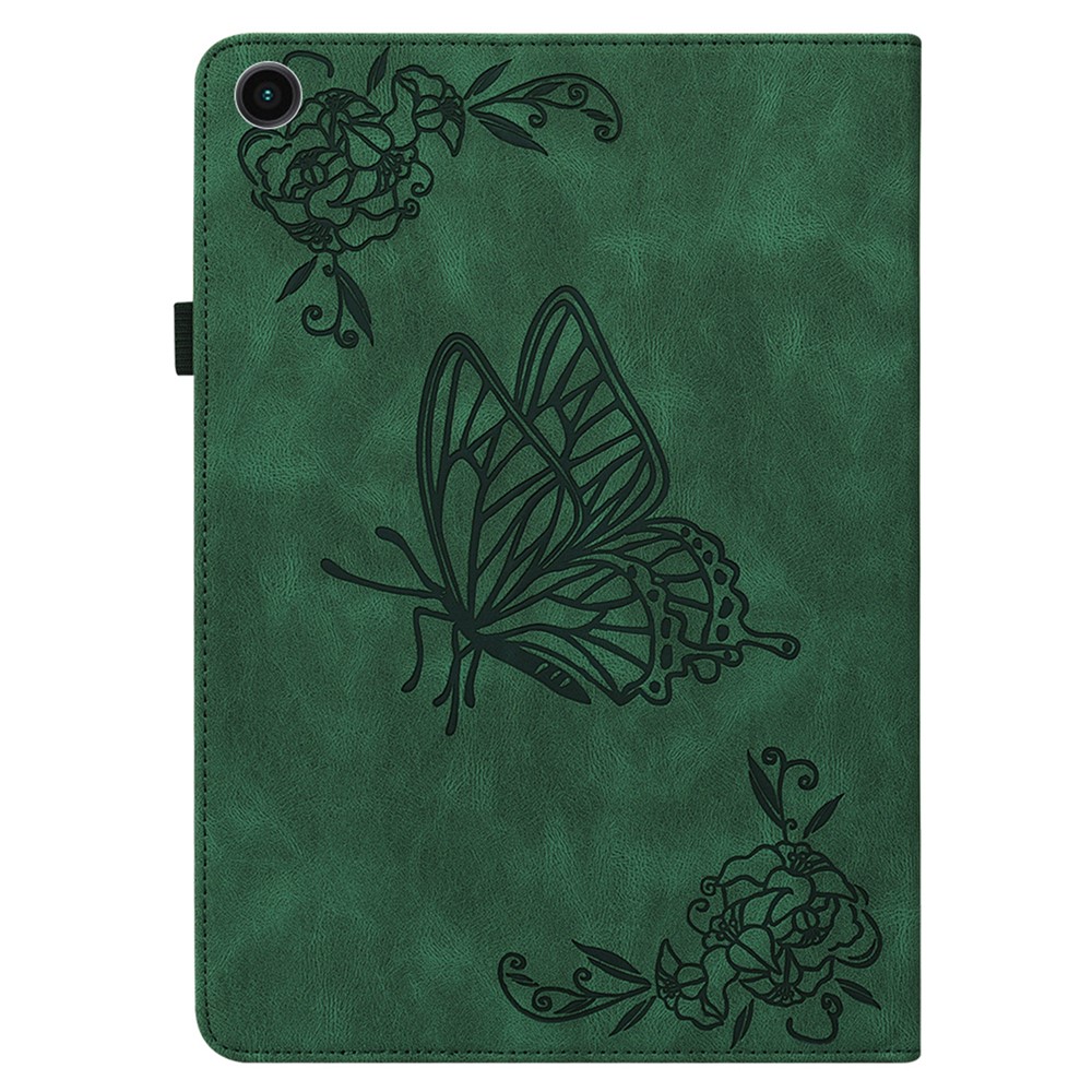  Samsung Galaxy Tab A11 / A9 Fodral Butterfly Flower Grön