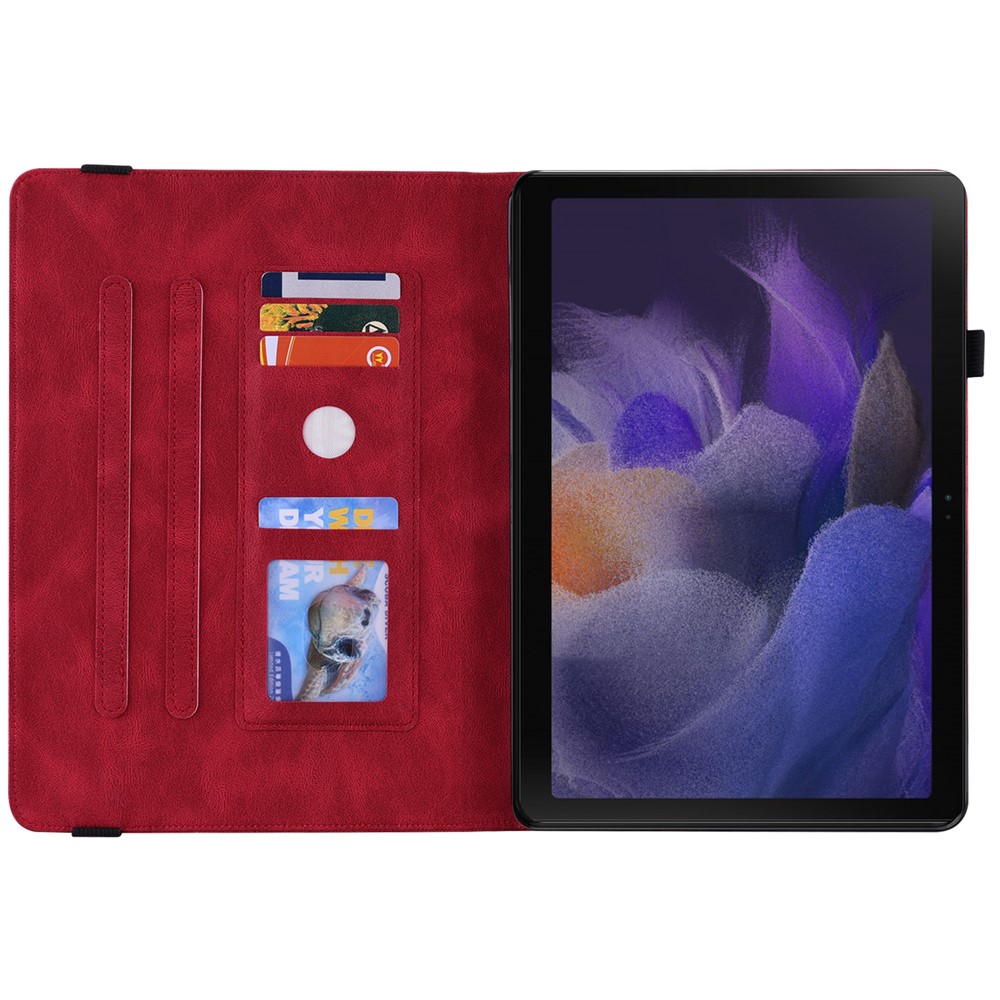  Samsung Galaxy Tab A11 / A9 Fodral Butterfly Flower Röd