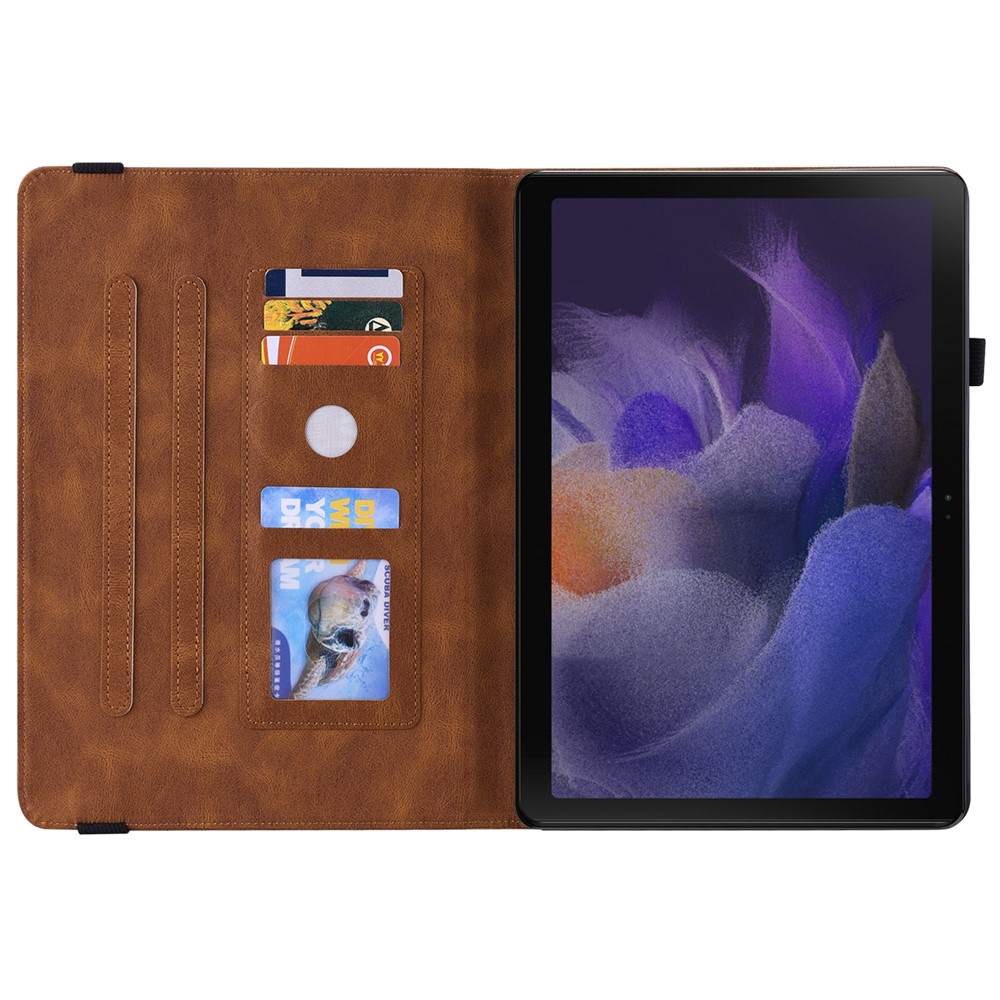  Samsung Galaxy Tab A11 / A9 Fodral Butterfly Flower Brun