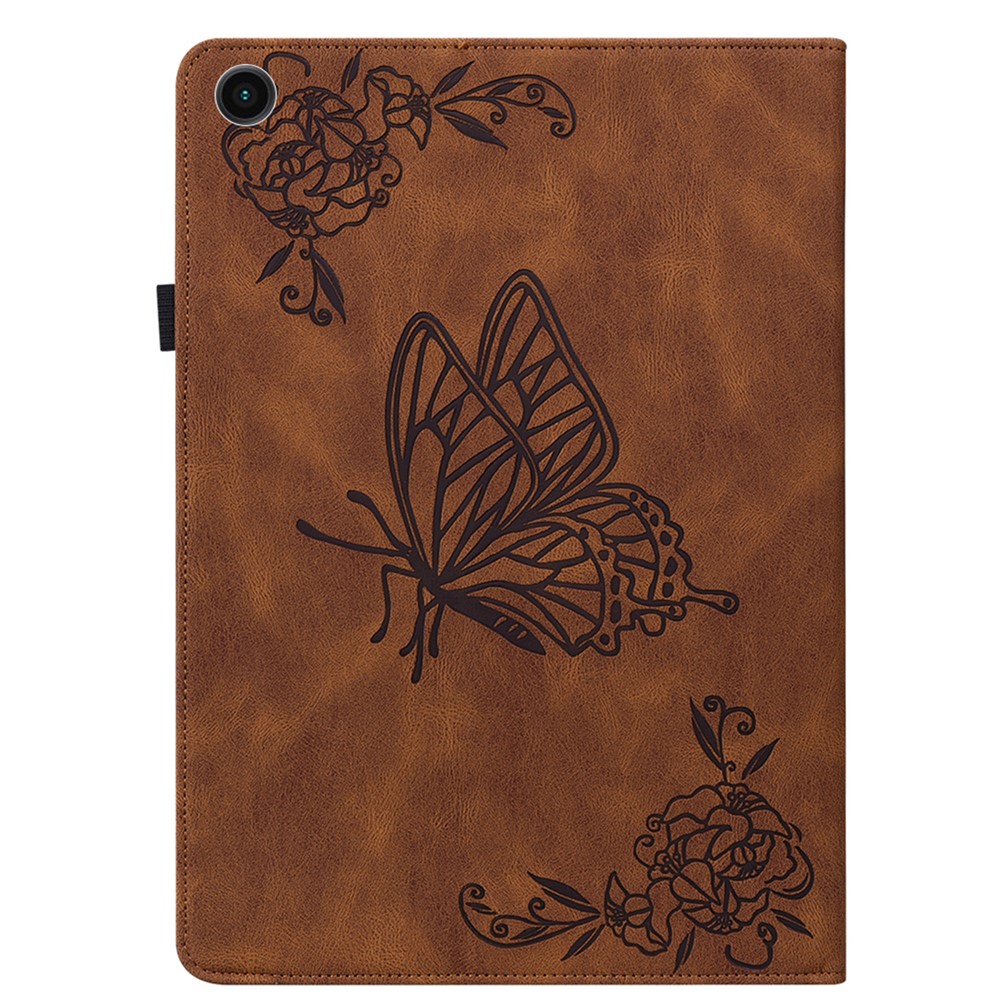  Samsung Galaxy Tab A11 / A9 Fodral Butterfly Flower Brun