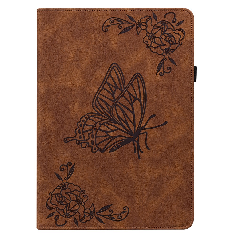  Samsung Galaxy Tab A11 / A9 Fodral Butterfly Flower Brun