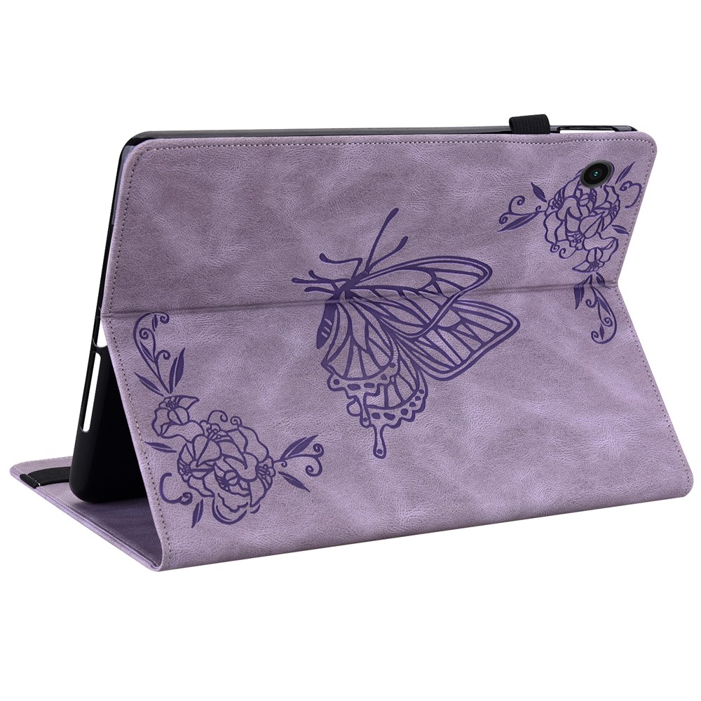  Samsung Galaxy Tab A11 / A9 Fodral Butterfly Flower Lila