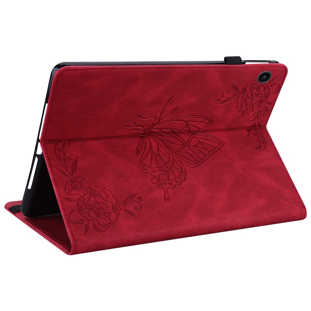  Samsung Galaxy Tab A11 Plus Fodral Butterfly Flower Röd