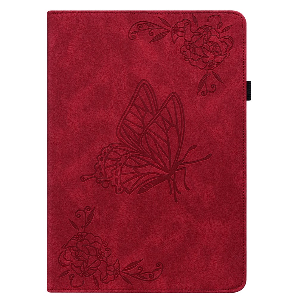  Samsung Galaxy Tab A11 Plus Fodral Butterfly Flower Röd