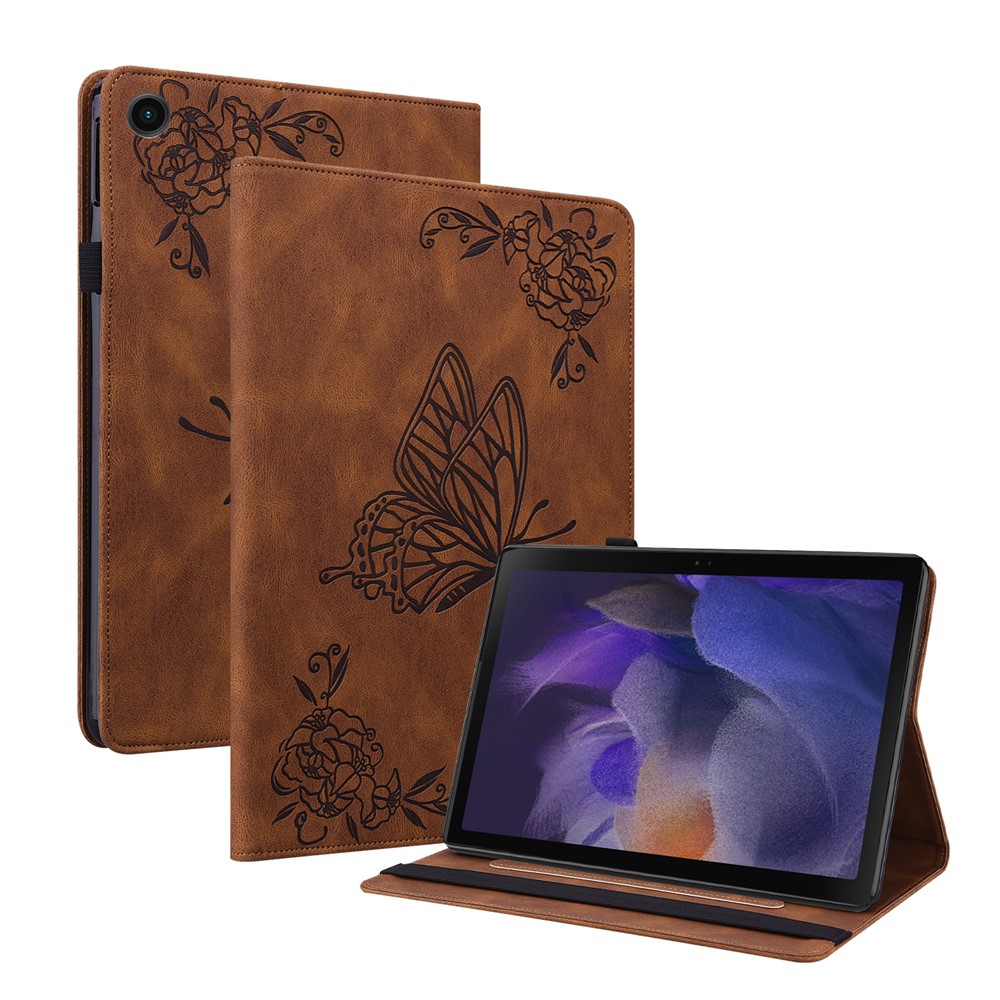  Samsung Galaxy Tab A11 Plus Fodral Butterfly Flower Brun