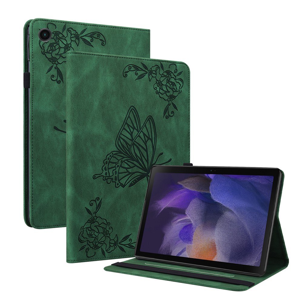  Samsung Galaxy Tab A11 Plus Fodral Butterfly Flower Grön
