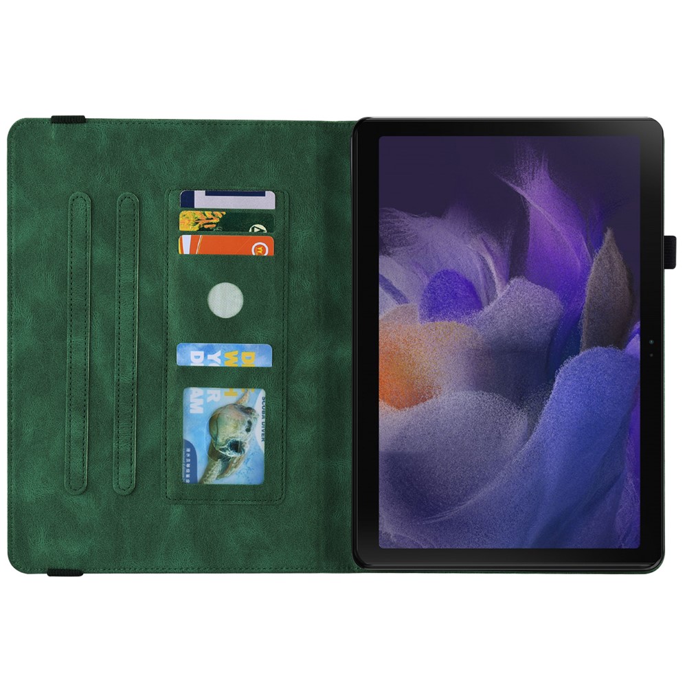 Samsung Galaxy Tab A11 Plus Fodral Butterfly Flower Grön