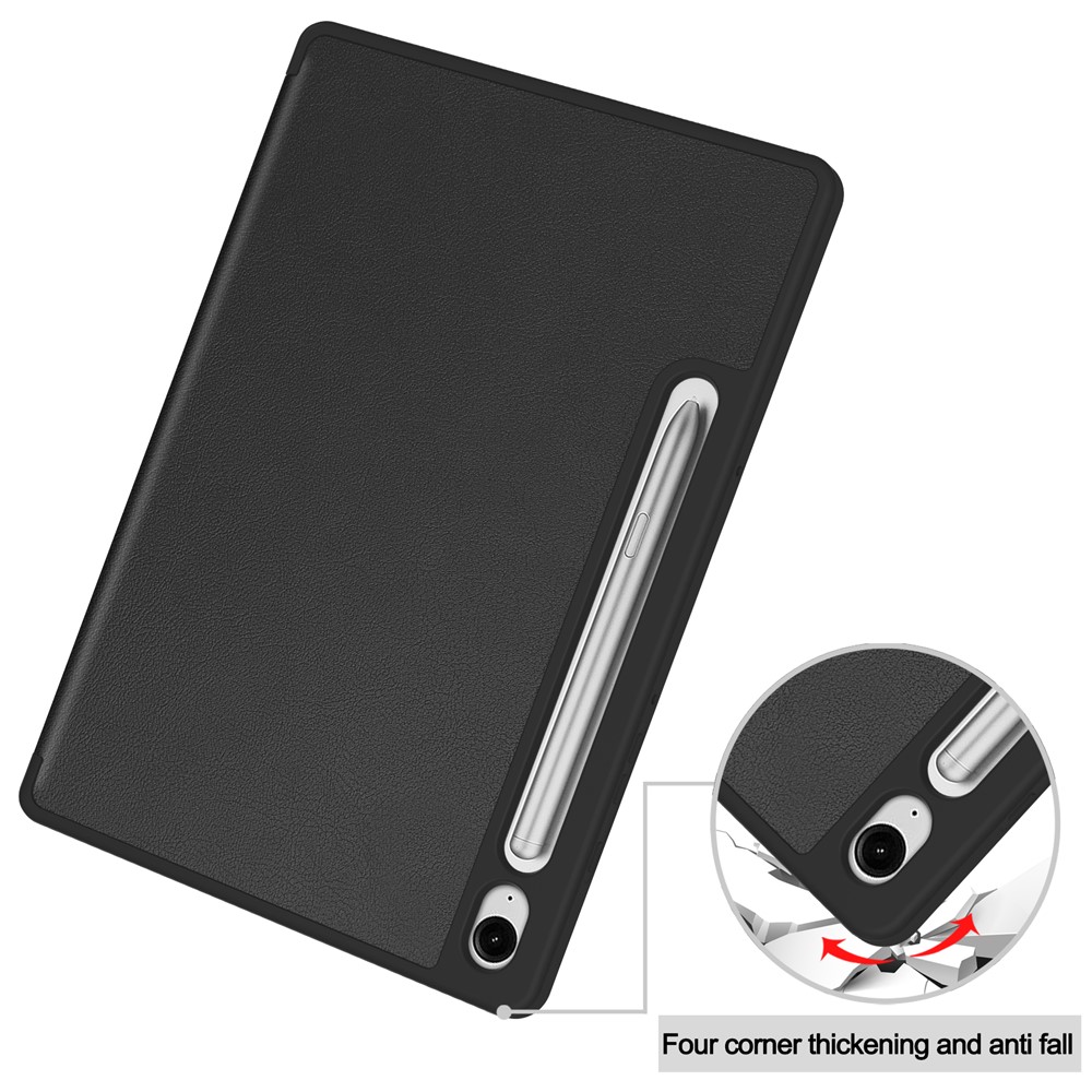  Samsung Galaxy Tab S10 Lite Fodral Tri-Fold Pennhållare Svart