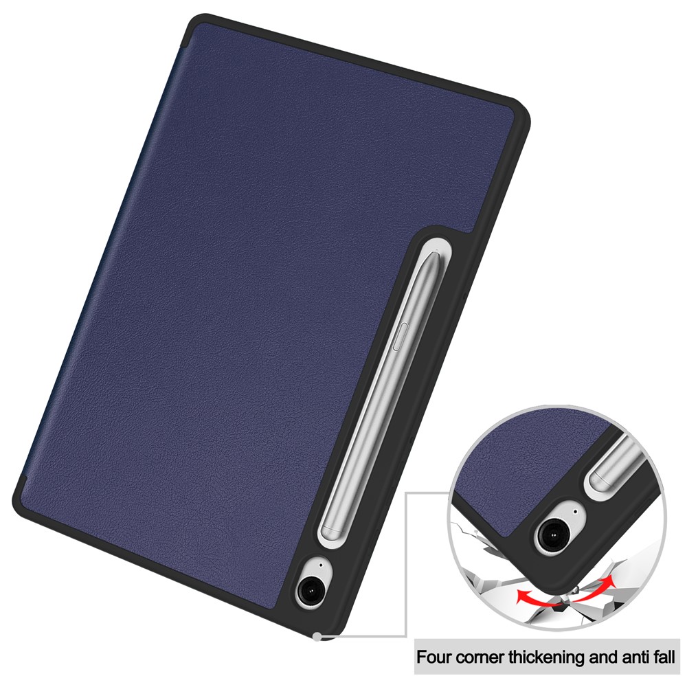  Samsung Galaxy Tab S10 Lite Fodral Tri-Fold Pennhållare Mörk Blå