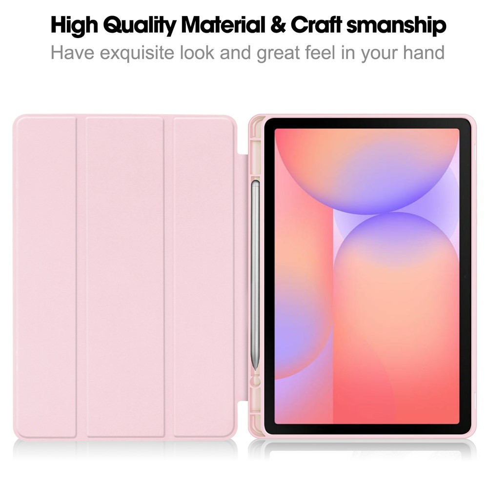  Samsung Galaxy Tab S10 Lite Fodral Tri-Fold Pennhållare Rosa
