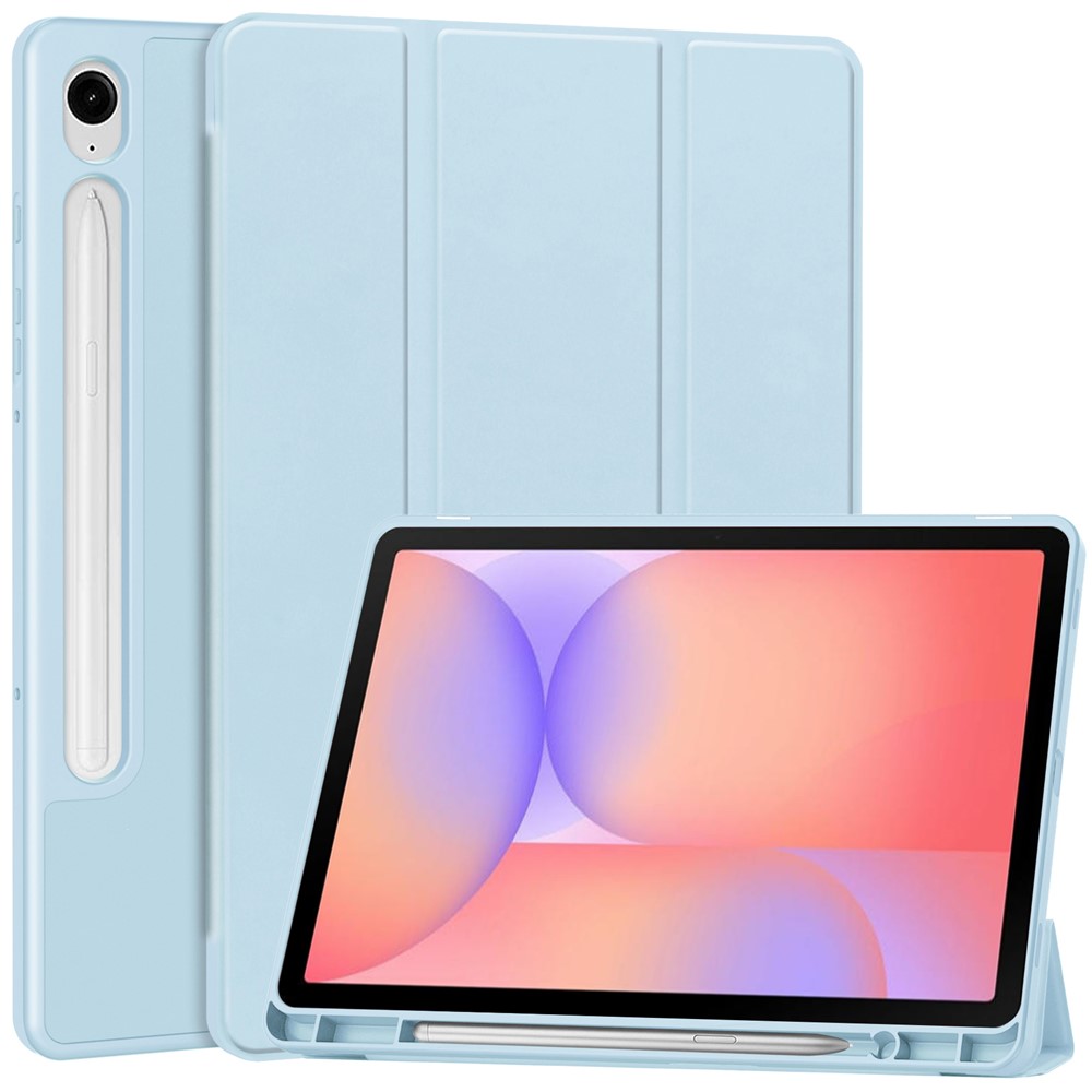  Samsung Galaxy Tab S10 Lite Fodral Tri-Fold Pennhållare Blå