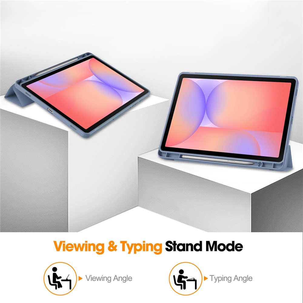  Samsung Galaxy Tab S10 Lite Fodral Tri-Fold Pennhållare Lila