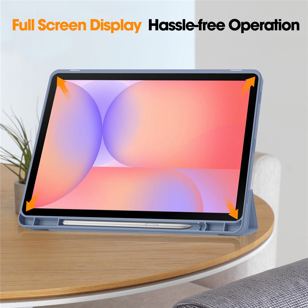  Samsung Galaxy Tab S10 Lite Fodral Tri-Fold Pennhållare Lila