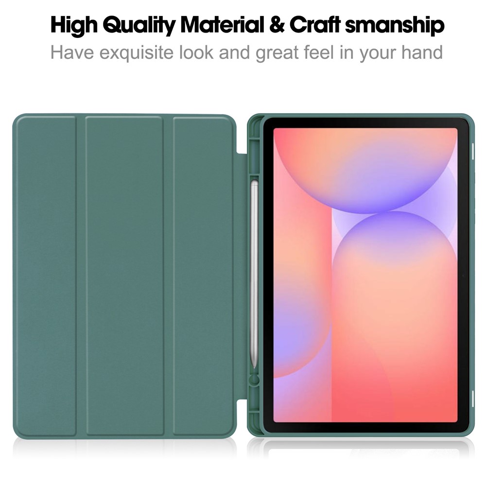  Samsung Galaxy Tab S10 Lite Fodral Tri-Fold Pennhållare Grön