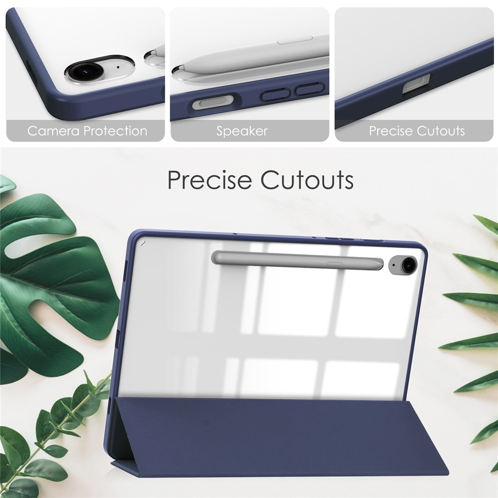 Samsung Galaxy Tab S10 Lite Fodral Tri-Fold Hybrid Mörk Blå