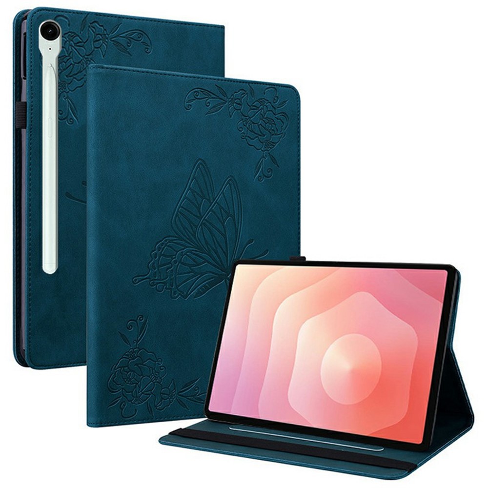  Samsung Galaxy Tab S11 Fodral Butterfly Flower Blå