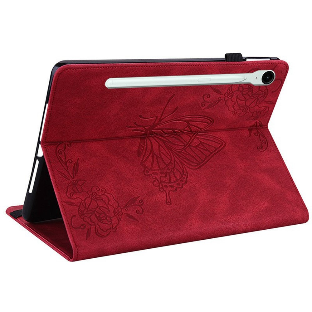 Samsung Galaxy Tab S11 Fodral Butterfly Flower Röd