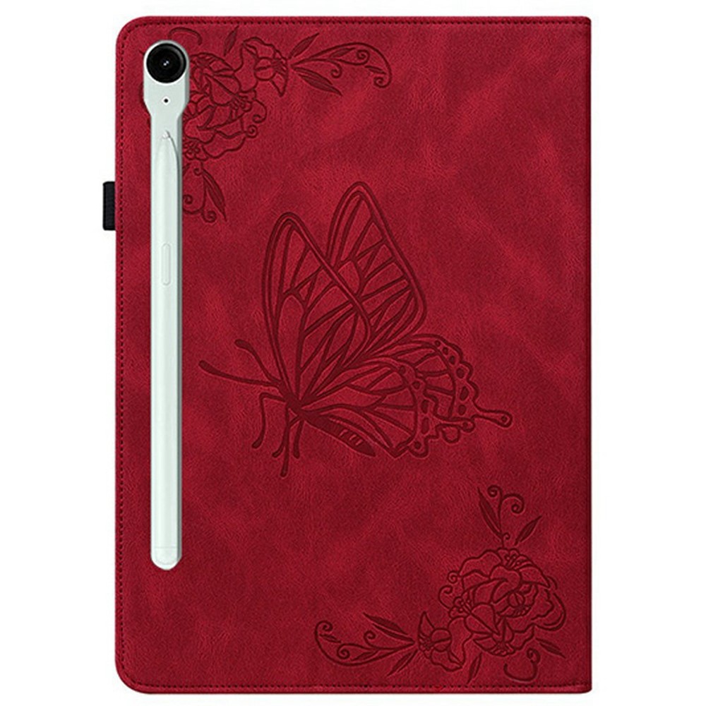  Samsung Galaxy Tab S11 Fodral Butterfly Flower Röd
