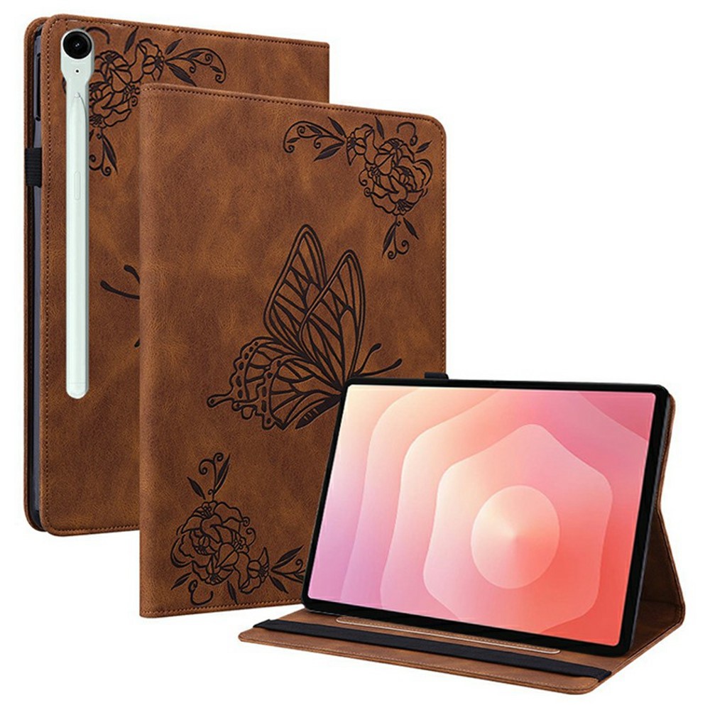  Samsung Galaxy Tab S11 Fodral Butterfly Flower Brun