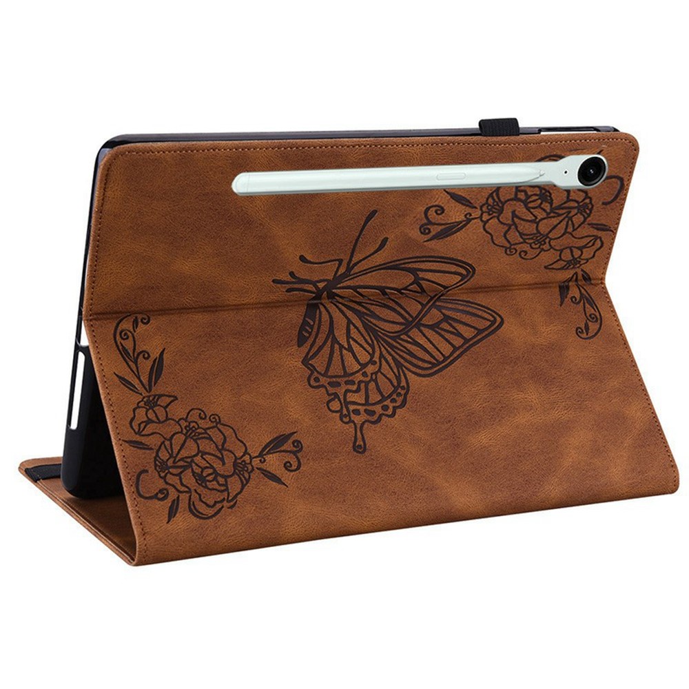  Samsung Galaxy Tab S11 Fodral Butterfly Flower Brun