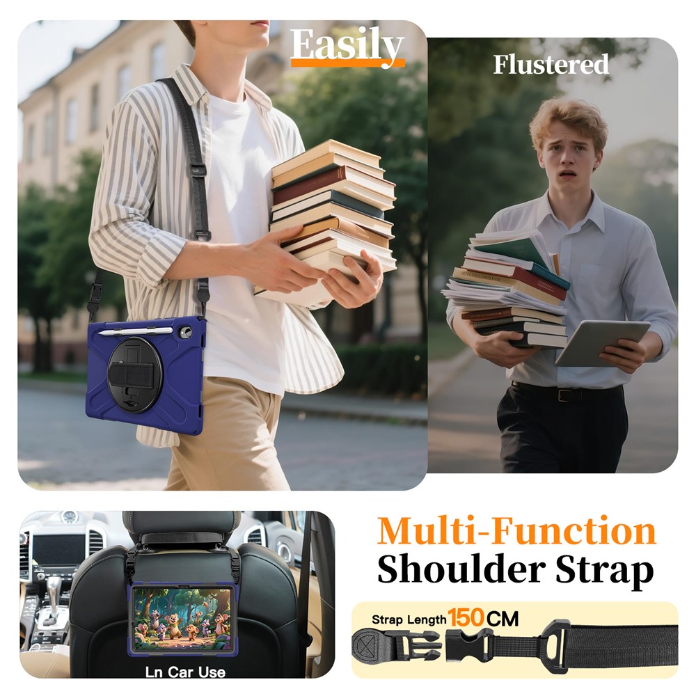  Samsung Galaxy Tab S11 Skal Shockproof Hybrid Kickstand Mörk Blå