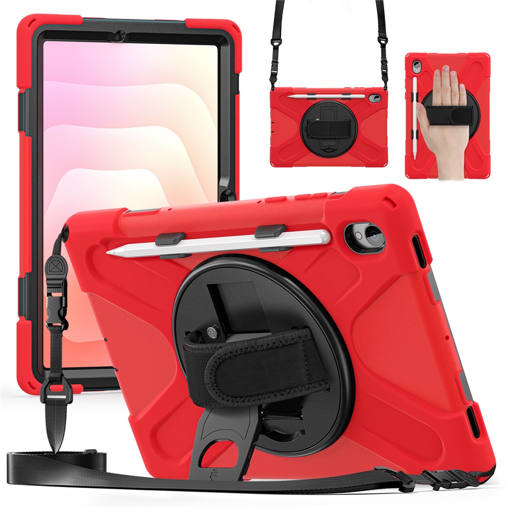  Samsung Galaxy Tab S11 Skal Shockproof Hybrid Kickstand Röd
