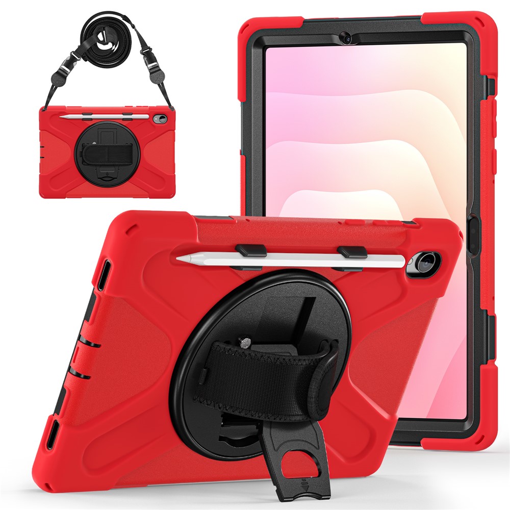  Samsung Galaxy Tab S11 Skal Shockproof Hybrid Kickstand Röd