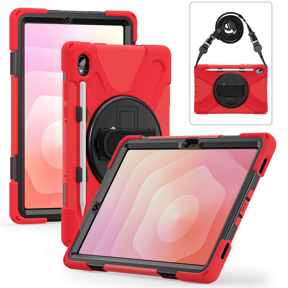  Samsung Galaxy Tab S11 Skal Shockproof Hybrid Kickstand Röd