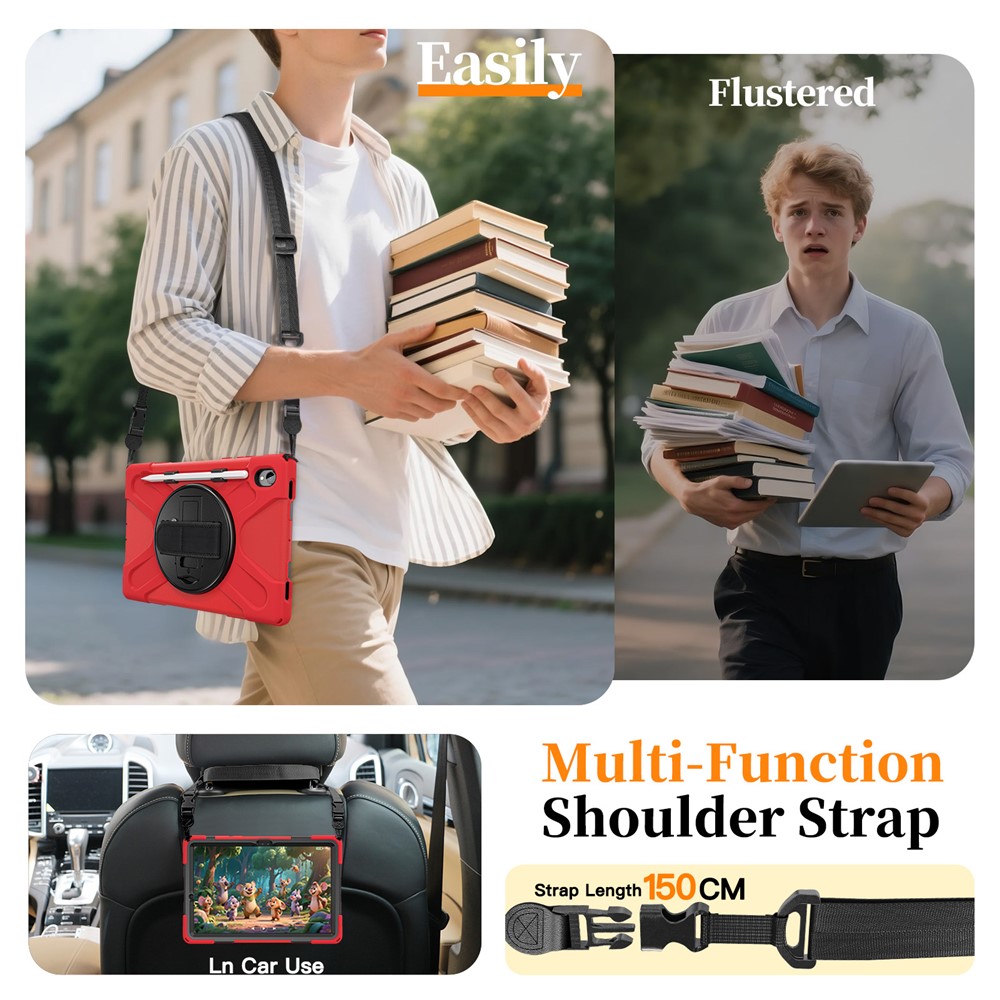  Samsung Galaxy Tab S11 Skal Shockproof Hybrid Kickstand Röd