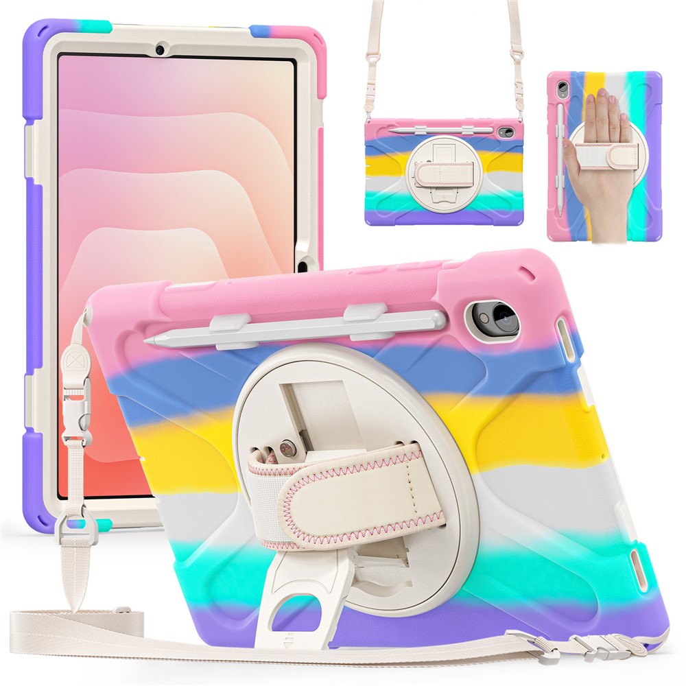  Samsung Galaxy Tab S11 Skal Shockproof Hybrid Kickstand Rainbow