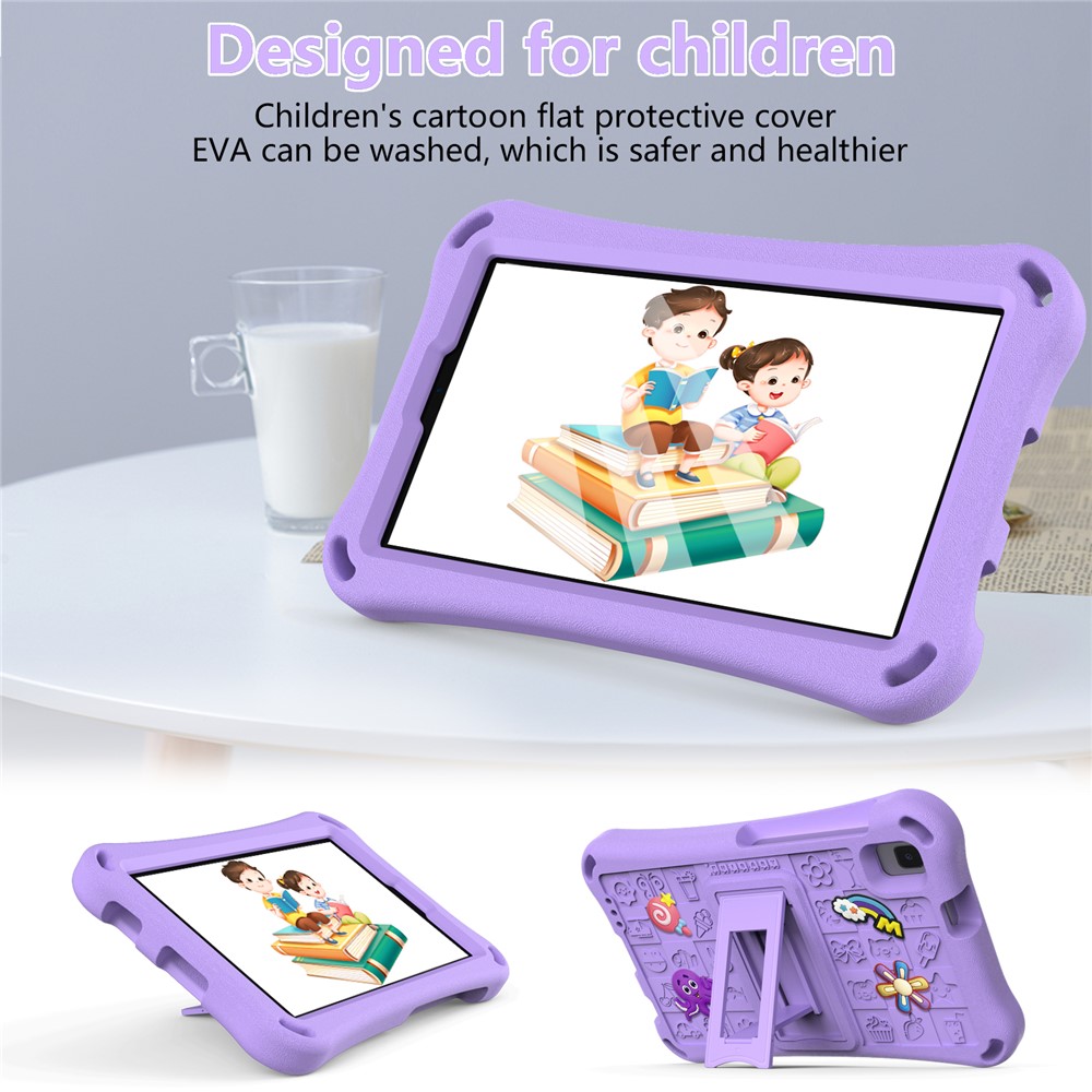  Galaxy Tab A11 / A9 / A7 Lite / A 8.0 Skal EVA Kickstand Lila