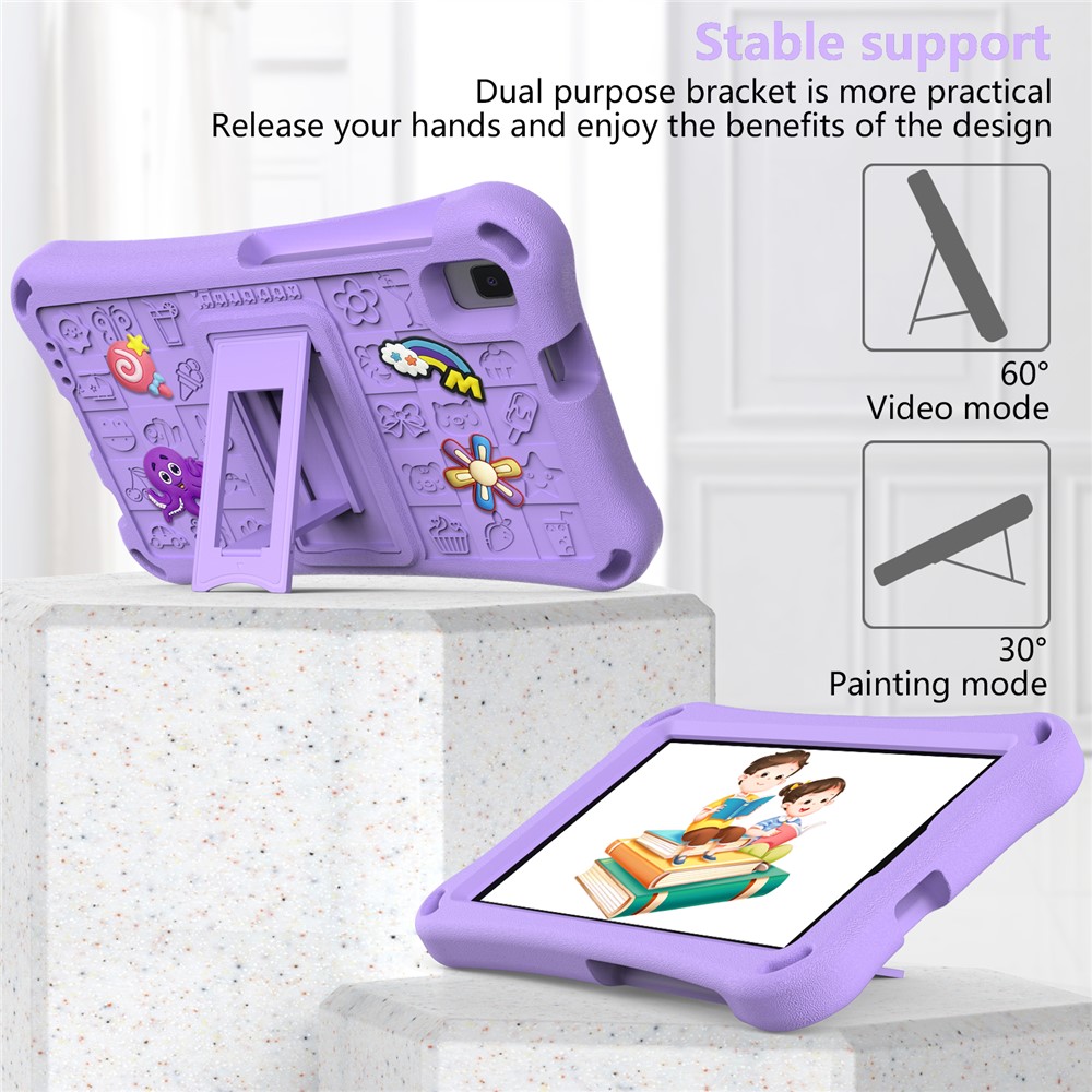  Galaxy Tab A11 / A9 / A7 Lite / A 8.0 Skal EVA Kickstand Lila