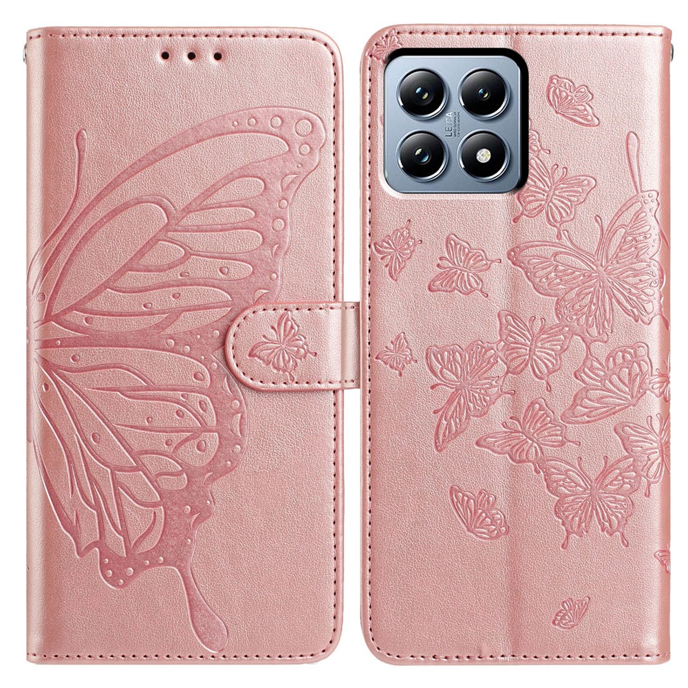  Xiaomi 15T Fodral Med Fjäril Tryck Roséguld