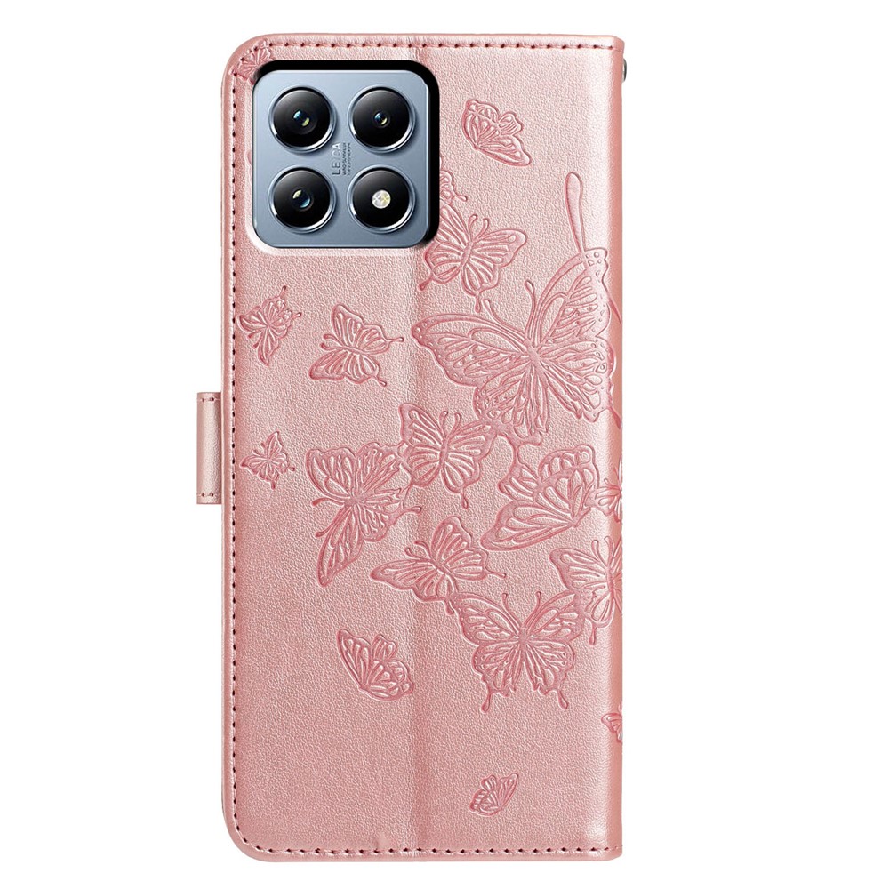  Xiaomi 15T Pro Fodral Med Fjäril Tryck Roséguld