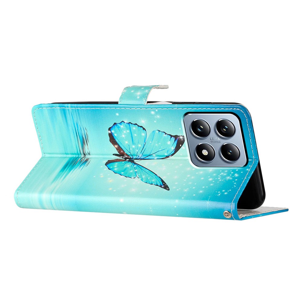  Xiaomi 15T Pro Fodral Med Tryck Fjäril Blå