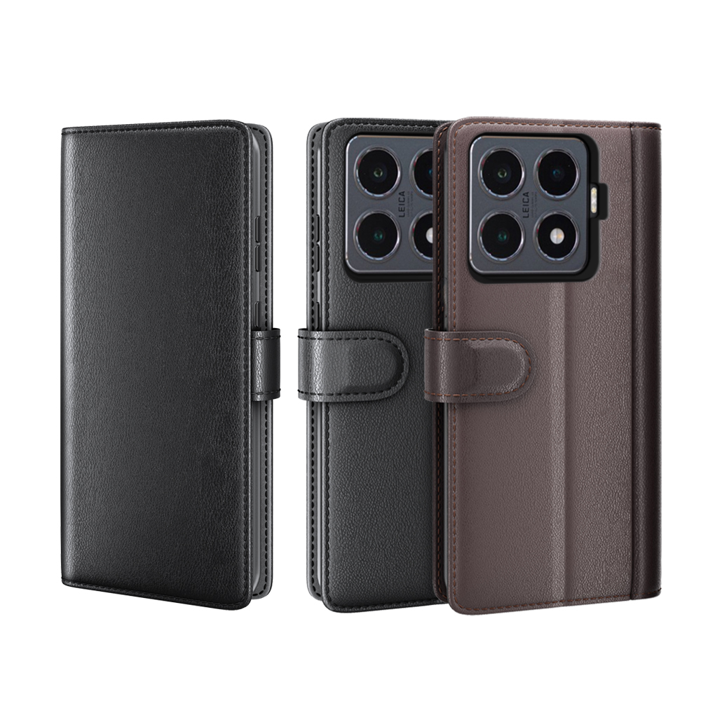  Xiaomi 15T Pro Fodral Premium Äkta Läder Svart