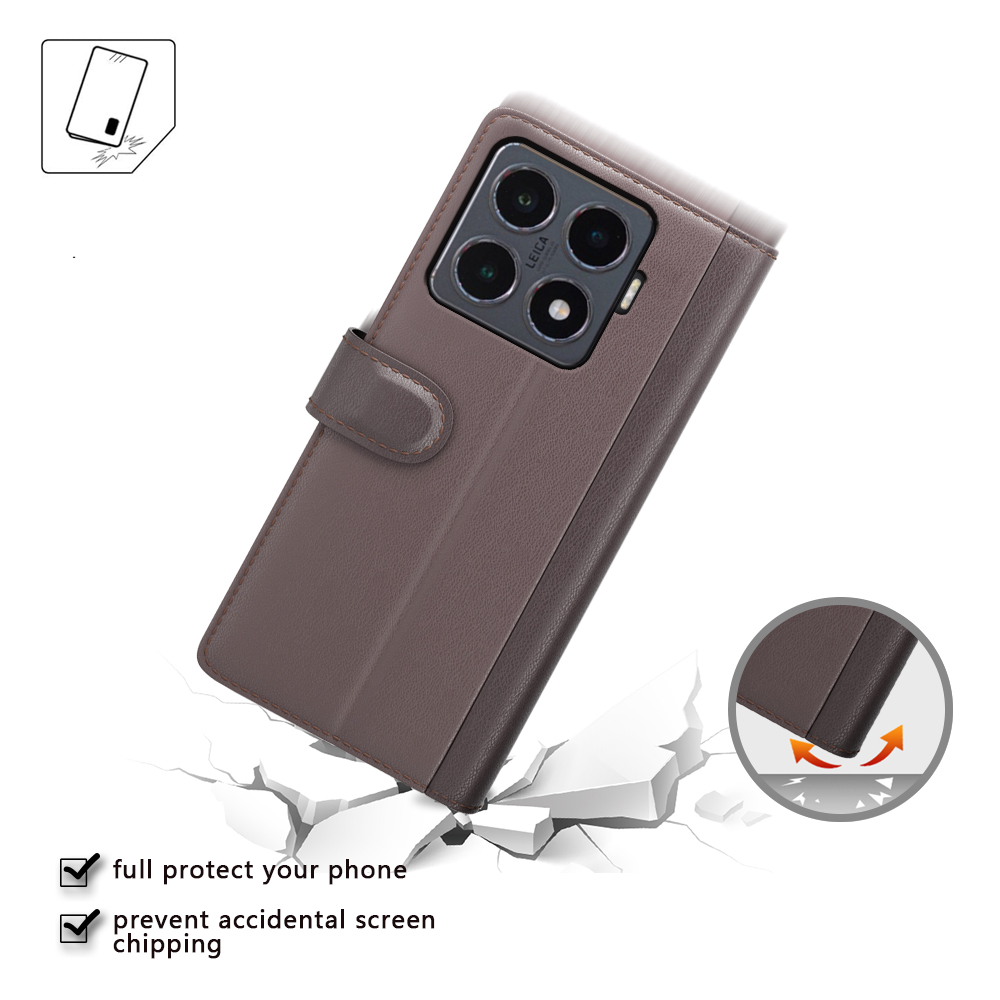  Xiaomi 15T Pro Fodral Premium Äkta Läder Brun