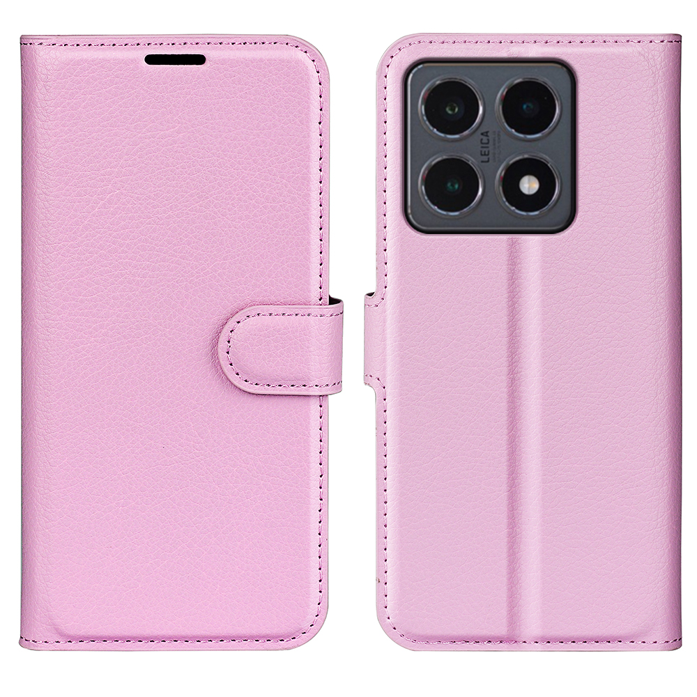  Xiaomi 15T Fodral Litchi Läder Ljus Rosa