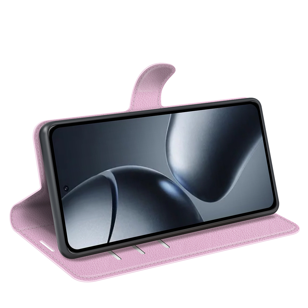  Xiaomi 15T Fodral Litchi Läder Ljus Rosa