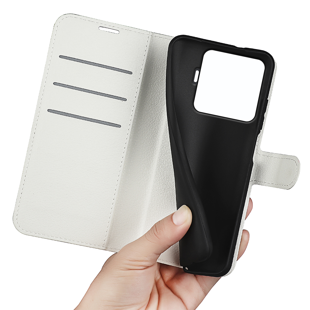  Xiaomi 15T Pro Fodral Litchi Läder Vit