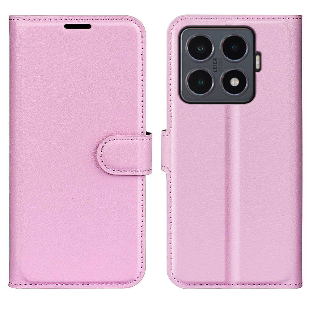  Xiaomi 15T Pro Fodral Litchi Läder Ljus Rosa